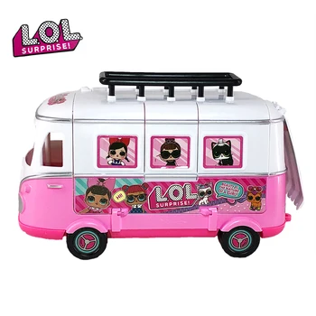 Originalus LOL Staigmena Lėlės Žaislų Rinkinys Animacinių filmų Iškylą Automobilių Ledų Krepšelį Kelionės Autobusu Modelis LOL Lėlės, Žaislai Mergaitėms, Gimtadienio Dovanos