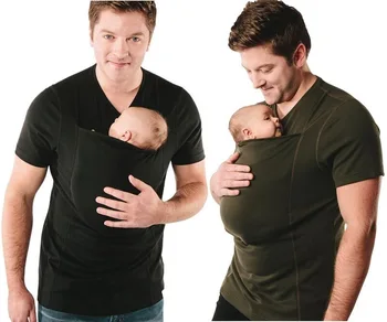 Atitikimo Šeimos Drabužių Kengūros T-Shirt, Tėtis Kengūros Liemenė Marškinėliai Mumija Didelė Kišenė su Kūdikių marškinėliai Tee