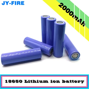 10vnt/daug New18650 Įkraunama baterija, baterijos 2000 mah 3.7 V, Li-ion tikroji talpa 2000mah