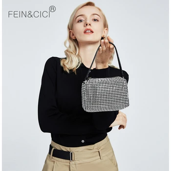 Kristalai maišelį moterų 2020 m. bling diamond top-rankena rankinėje, krepšyje moterų atvartu mažas tote rankinė crossbody pečių maišą prabanga