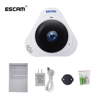 ESCAM Q8 HD 960P 1.3 MP 360 Laipsnių Panoramines Stebėti Fisheye WIFI IR Infraraudonųjų spindulių Kamera VR vaizdo Kamera Su Dviejų krypčių Garso Parduodami Anpwoo