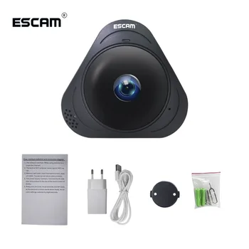 ESCAM Q8 HD 960P 1.3 MP 360 Laipsnių Panoramines Stebėti Fisheye WIFI IR Infraraudonųjų spindulių Kamera VR vaizdo Kamera Su Dviejų krypčių Garso Parduodami Anpwoo