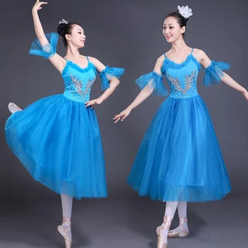 Suaugusių Gulbių Ežeras Ilgas, Baleto šokių suknelė Moterims Salė Baleto mdc Šokių Komplektus Etape dėvėti Šalies šokių Drabužiai, Apranga