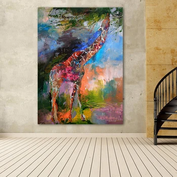 JQHYART Dailės Žirafa, Richard Wallich Naftos Tapyba ant Drobės gyvenimo Kambario, Miegamasis Apdaila sienų Plakatai ir Spausdina