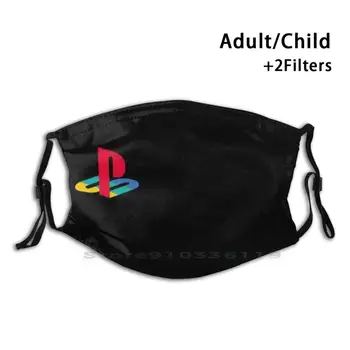 Klasikinis Playstation Logotipas Spausdinti Daugkartinio Naudojimo Kaukė Kd2.5 Filtras Veido Kaukė Vaikams Žaisti Playstation Valdytojas Xbox Ps Daugiau Logotipą, Ps1 Ps2