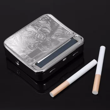 1pc/daug Nešiojamų Metalo Cigarečių Tabako Roller Patvarus Valcavimo Mašinos Langelį Atveju Alavo Cigarečių Gamintojas (Sidabrinė)