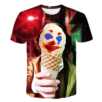 3D baby Joker vaikai Marškinėlius Siaubo Filmas HaHa Klounas berniukų/mergaičių Anime marškinėliai Berniukų Drabužius, Kietas Streetwear camisetas Tee Viršūnės