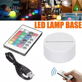 1/10VNT USB Kabelis Touch 3D LED Lempos Pagrindo Spalvinga Naktį Šviesos Pagrindai Turėtojas Pakeitimo Bazės Dovana Baras Namų Miegamojo Puošmena