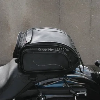 Juoda Motociklo Premium Uodega Maišo Bagažo Šalmo Pakuotės Maišelis Bailys Baro, Kuprinė Turistinis Maišelį Atveju PU Odos
