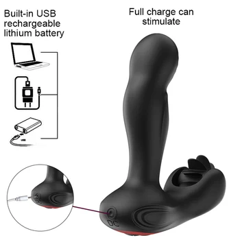 USB Įkrovimo Analinis Kaištis Vibratorius Butt Plug Vyrų Prostatos Masažas su Žiedu Nuotolinio Valdymo G-taško Vibratorius, sekso prekės
