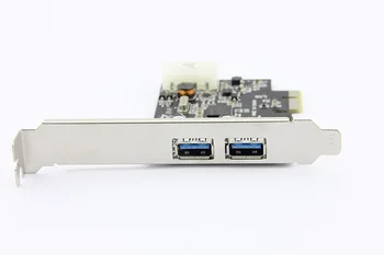 2 prievadai USB 3.0 PCI-e Valdiklio plokštė + PCIe Žemo Profilio Laikiklis PCI Express USB3.0 Konverteris Adapteris NEC chipset