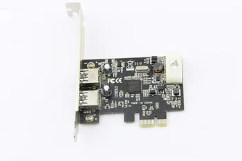 2 prievadai USB 3.0 PCI-e Valdiklio plokštė + PCIe Žemo Profilio Laikiklis PCI Express USB3.0 Konverteris Adapteris NEC chipset