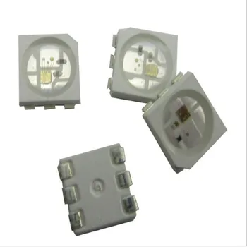 100VNT WS2815 5050 RGB Pažangios kontrolės integruotas LED šviesos šaltinis;input DC12V; signalo break-point nuolatinio perdavimo