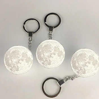 Žemiausia Kaina Mini Led Apšvietimas 3D spausdinimo mėnulis Keychains naktį šviesos Kūrybos žėrintis dovanos Baterija Led Spalva Pakeisti lempa