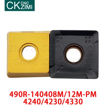 490R-140408M-PM 490R-140412M-PM 4240 4230 4330 karbido frezavimo, pjovimo įdėklai PVD CNC tools plokštumos malimo disko tekinimo įrankiai