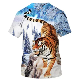 2020 m. Vaikų Topai marškinėliai berniukas ir mergaičių 3D Atspausdintas Tigras T-shirts Liūtas Megztiniai vaikams Drabužių tigras Baby Cheetah Marškinėlius