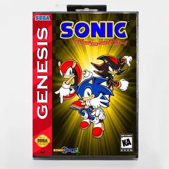 Sonic Megamix 16 bitų MD Žaidimo Kortelės Su Mažmeninės Langelyje Sega Megadrive/Genesis