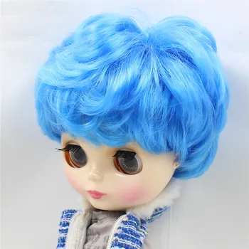 LEDINIS DBS Blyth lėlės mėlyna trumpų plaukų berniukas lėlės vyrų kūno blizga veidas 1/6 bjd 30cm baltos odos įstaiga