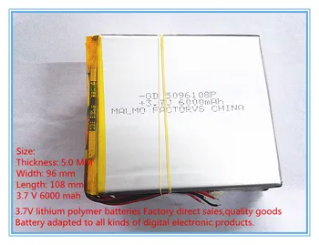 Nemokamas pristatymas 3,7 V ličio polimerų baterija 6000 mah didelės talpos PDA tablet PC VIDURIO 5096108