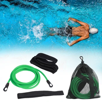 Plaukimo Mokymo Atsparumas Elastingas Diržas Traukos Saugos Virvė Latekso Vamzdžiai Reguliuojamas Baseinas Bungee Exerciser