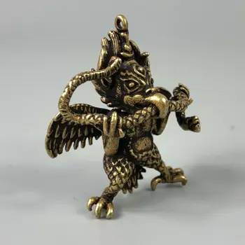 Išskirtinį Kinijos Kolekcines, Sendinto Žalvario Rankų Darbas Erelis Dievas Paya Garuda Statula