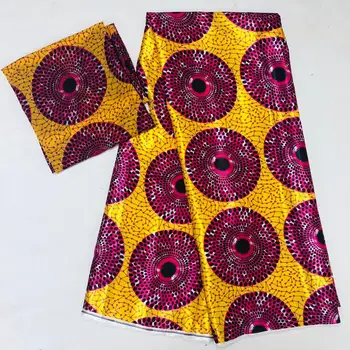 Naują Afrikos, šilko vaškas audinio Skaitmeninis spausdinimas satino vaškas audinio suknelė Afrikos vašku, šilko audinys su šifono nustatyti šalis suknelė