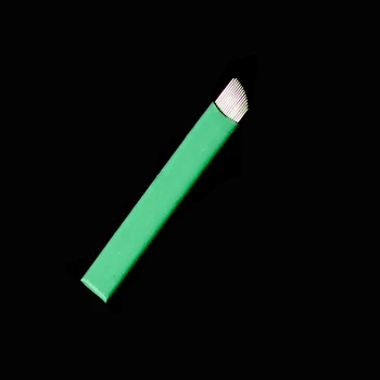 Žalia 0.18 mm LAMINA 12 FLEX CHANFRADA Adata Antakių Tatuiruotė Microblading Geležtės permanentinis Makiažas Vadovas Pen