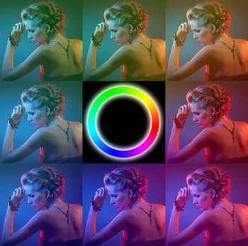 Lenkijos sandėlyje 10Inch RGB LED Šviesos Žiedas su Stovu Kamera Selfie Šviesos Žiedas 