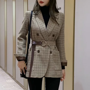 Pledas Mažas Kostiumas Striukė Moterų korėjos Stiliaus Prarasti 2020 M. Rudens Žiemos Laisvalaikio Švarkas Tiktų Moters Drabužiai