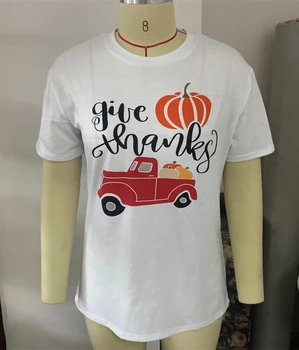 Helovinas Viršūnes Tee Moterims Moliūgų Spausdinti trumpomis Rankovėmis T-shirt 