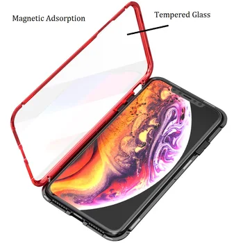 360 Visiškai Apsaugoti Magnetinio Atveju iPhone XR XS MAX X 9 8 7 Plus SE 2020 Atveju Stiklo danga 