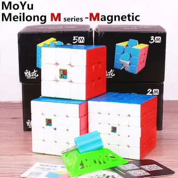 MoYu Meilong M 3x3x3 4x4x4 5x5x5 3M 4M 5M Magnetinio Magija Greitis Kubo Stickerless Cubing Klasės Magnetų Puzzle Kubeliai Žaislai