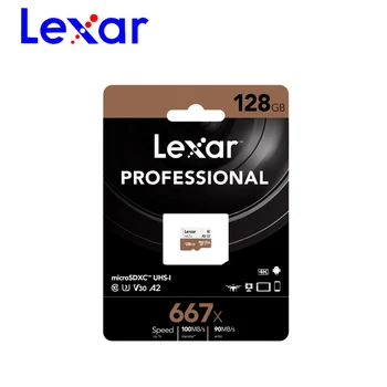 Originalus Lexar 667X Micro sd Kortele 128 GB Atminties Kortelė MicroSD XCUHS-I Kortelės SD/TF Mini Flash Telefono carte memoire U3 4K
