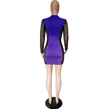 BKLD Moterys Matyti Per Akies Seksualus Suknelės ilgomis Rankovėmis Bodycon Mini Suknelė Clubwear Kratinys Moterys Šalis Suknelė 2020 M. Pavasarį Naujas