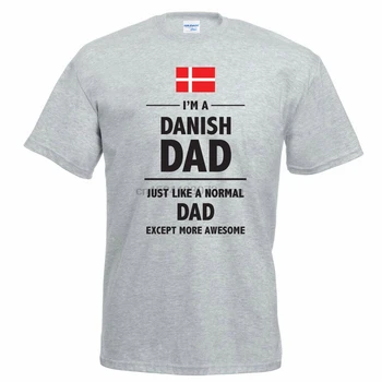 Pagrindiniai marškinėliai Danija Įdomus Dovana Tėtis Tėvo Diena Idėja Mens Tee Viršūnes aš ESU danijos Tėtis - Shirt Naujų 2020 m. Mados