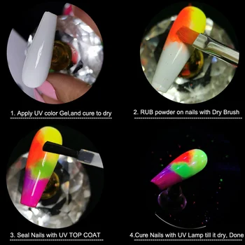 9 Neoninės Spalvos Pigmento Miltelių Nagų Blizgučiai Nustatyti Fluorescencijos Shinny Ombre Nagų Dailė Nagų Papuošimai Tiekimą Professhionals
