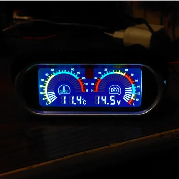2 in 1 Skaitmeninis LCD Automobilio Gabaritai Vandens Temperatūros Daviklis 10mm jutiklis+Voltmeter Įtampos Matuokliai 12V 24V automobilių, sunkvežimių Dyzelinas