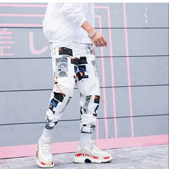 2020 M. Rudenį Poilsiu Hip-Hop Kelnes Žvaigždžių Spausdinti Vyrų Harajuku Sweatpant Streetwear Mados Atsitiktinis Track Kelnės Prakaito Kelnės Juoda