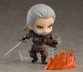 10cm Witcher-ed 3 Laukinių Medžioti 907 Geralt Baltas Vilkas Geralt PVC Veiksmų Skaičiai Modelio Žaislų, Dovanų Lėlės