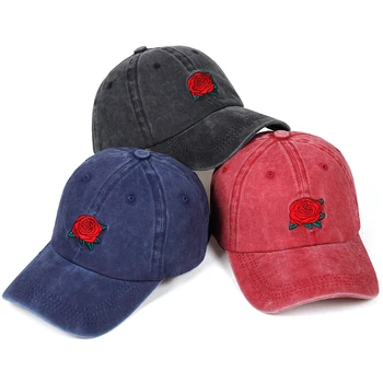 Aukštos kokybės Plautą rose išsiuvinėti beisbolas bžūp medvilnės hip-hop skrybėlę vyrų ir moterų mados tėtis skrybėlės reguliuojamas lauko kepurės