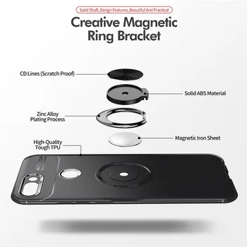 Prabanga laikiklis telefono Dėklai Huawei Mėgautis 7S atveju Turėtojas Matinis Silikonas Magnetinis Žiedas Atgal Shell 