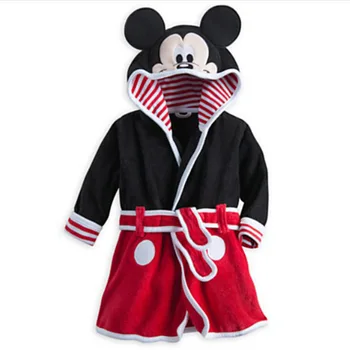 Disney Mickey Minnie Žiemos Pižama Vaikams Šiltas Sleepwear Animacinių filmų Mielas Namų Drabužiai Naktį Suknelė Chalatas, Baby Berniukas ir Mergaitė