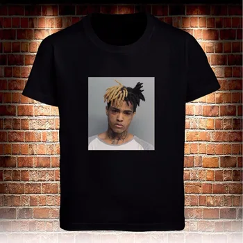 2019 Naują atvykimo vasaros Mados prekės ženklo Tees medvilnės drabužius naujas Black T-Shirt XXXTENTACION Amerikos Hip-Hop ' O-kaklo marškinėliai