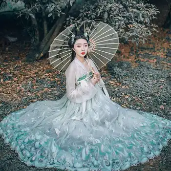Tang Dinastija Senovės Kostiumas Hanfu Kinijos Tradicinės Pasakų Princesė Suknelė Moterims Pasakų Etapo Rezultatus Liaudies Šokių Drabužiai