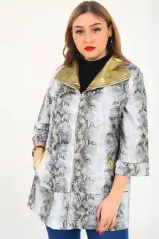 Moterų plius dydis 2020 m. rudens-žiemos mados karšto elegantiški Paltai modelio tendencijos naujam sezonui pusė rankovių, ilga apykakle lengvas striukė pagaminta Turkijoje