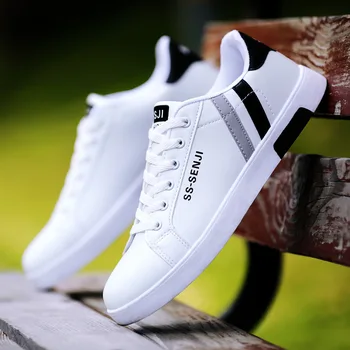 2020 m. Pavasarį Dizaineris Vyrų Balta Plokšti Batai, suvarstomi, Patogūs Sneaker Vyrų Tenso Masculino Aukščiausios Kokybės Vyrai Zapatillas