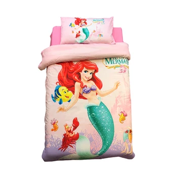 Disney Vaikams Antklode Padengti Nustato Mermaid Princesė Arielis 3D Patalynės Mergaitėms Lovos Dekoro Medvilnės Audinio Vaikas Coverlet Kūdikio Lovelė Lovelę