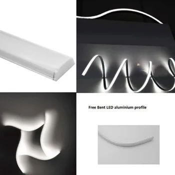 Nemokamas Pristatymas Bendable Lanksčias LED Aliuminio Lenktas Štampavimo Profilis už Lanksčias LED Juostos, Aliuminio Kanalo Būsto