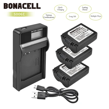 Bonacell 1500mAh CGA-S006 CGR CGA S006E S006A S006 NT-BMA7 Baterija+LCD Kroviklis Panasonic DMC FZ7 FZ8 FZ18 FZ28 FZ50 L10