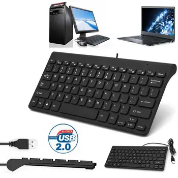 Žaidimų Klaviatūra Žaidėjus Klaviatūra Su Apšvietimu USB 2.0 Gumos 78Keys Mini Laidines Klaviatūrą Kompiuterio Darbo, Biuro Teclado Gamer